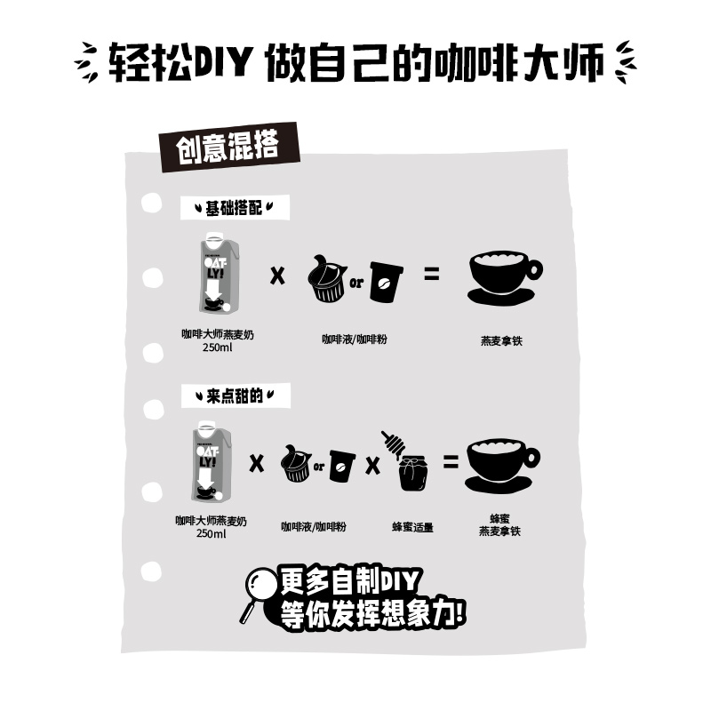 【囤货推荐】OATLY咖啡大师燕麦奶 便携早餐奶植物蛋白饮料整箱