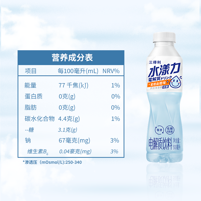 SUNTORY/三得利水漾力青提柠檬 蜜柑血橙味电解质饮料500ml*15瓶 - 图3