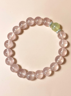 天然马达加斯加粉晶手链果冻马粉手串女粉水晶招桃花旺人际饰品