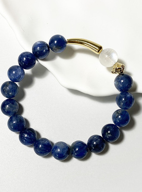 创意天然蓝晶石手链女时尚手串男生日礼品闺蜜轻奢小众设计饰品