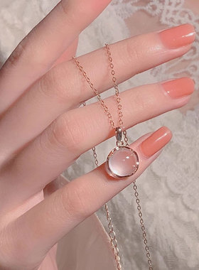 粉水晶项链2025新款生日礼物