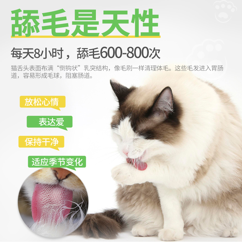 绝魅植物纤维乳化毛膏猫咪专用猫草片膏排毛球护肠胃营养补充剂 - 图1