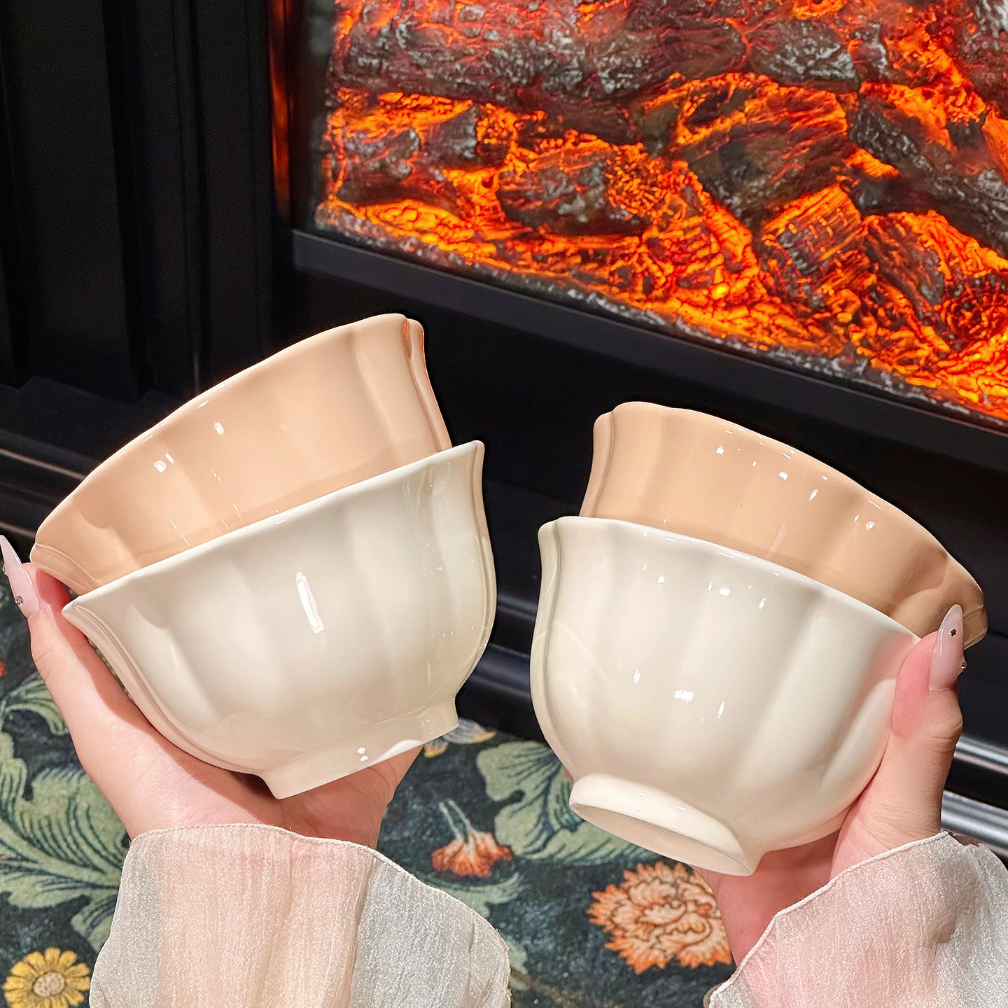 釉下彩陶瓷饭碗家用2025新款高颜值陶瓷碗汤碗漂亮好看碗具餐具,淘宝优惠券,粉丝福利购,淘宝优惠卷