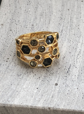 SD灰钻镶嵌欧美百搭戒指