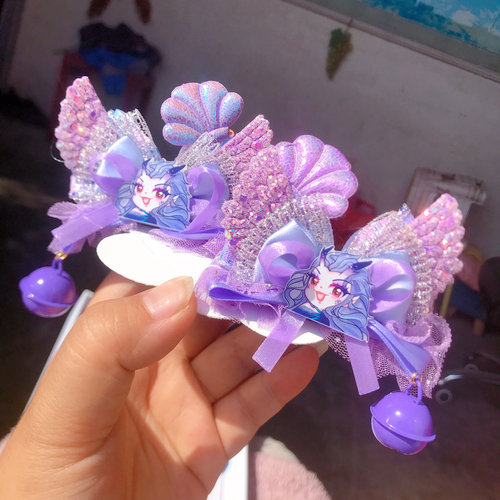 DIY原创洛丽塔lolita敖闰发饰哪吒之魔童闹海对夹头饰发夹立夹 - 图0