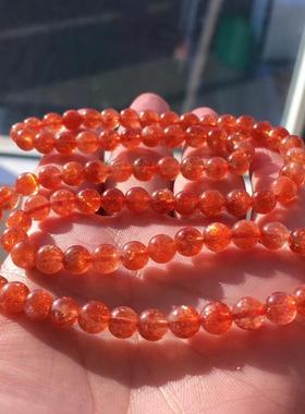 2025天然金太阳石手链金草莓晶手串橙日光石猫眼冰种月光石手链