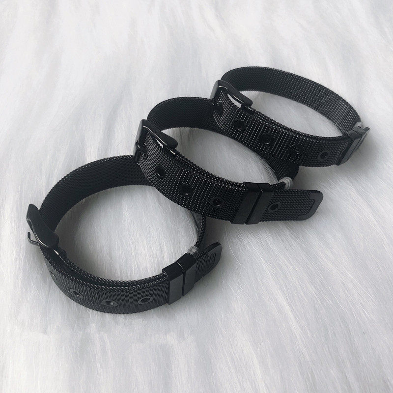 y9 . unpack暗黑系网带搭扣女手链 芳莹摆件