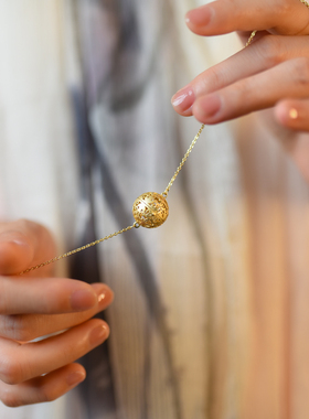 着料｜博物馆文创香囊银镀金项链