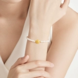 周大福 Изысканный элегантный золотой горный чай, браслет из жемчуга для друга, подарок для девушки