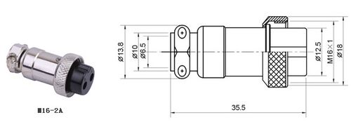 逆变器锂电池充电器两线三线GX16 2P 2芯 3P 3芯 航空插头插座 - 图0