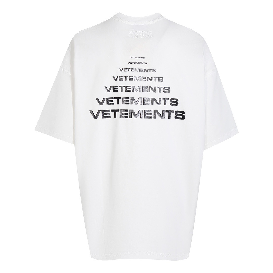 欧美潮牌VTM/维特萌 2024新款vetements Logo简约男女宽松短袖T恤 - 图2