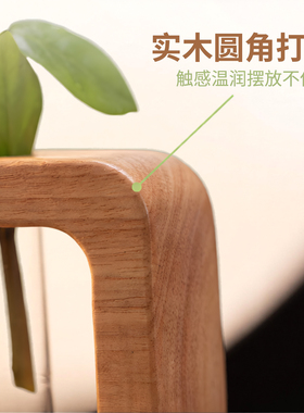 实木方形试管花瓶桌面摆件