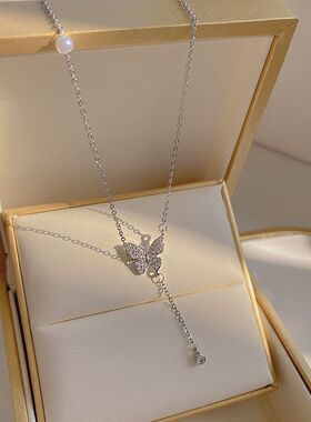 轻奢流苏颈链链项链女蝴蝶韩国