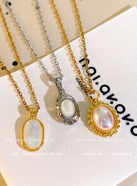 钢钛百搭项链时尚独特小众椭圆