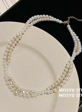 ！小双层法式香风项饰锁骨链小