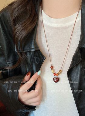 2026爱心串珠氛围新中式女款毛衣