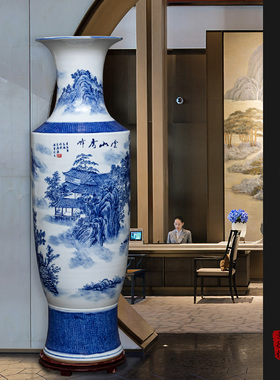 手绘景德镇青花瓷客厅酒店摆件
