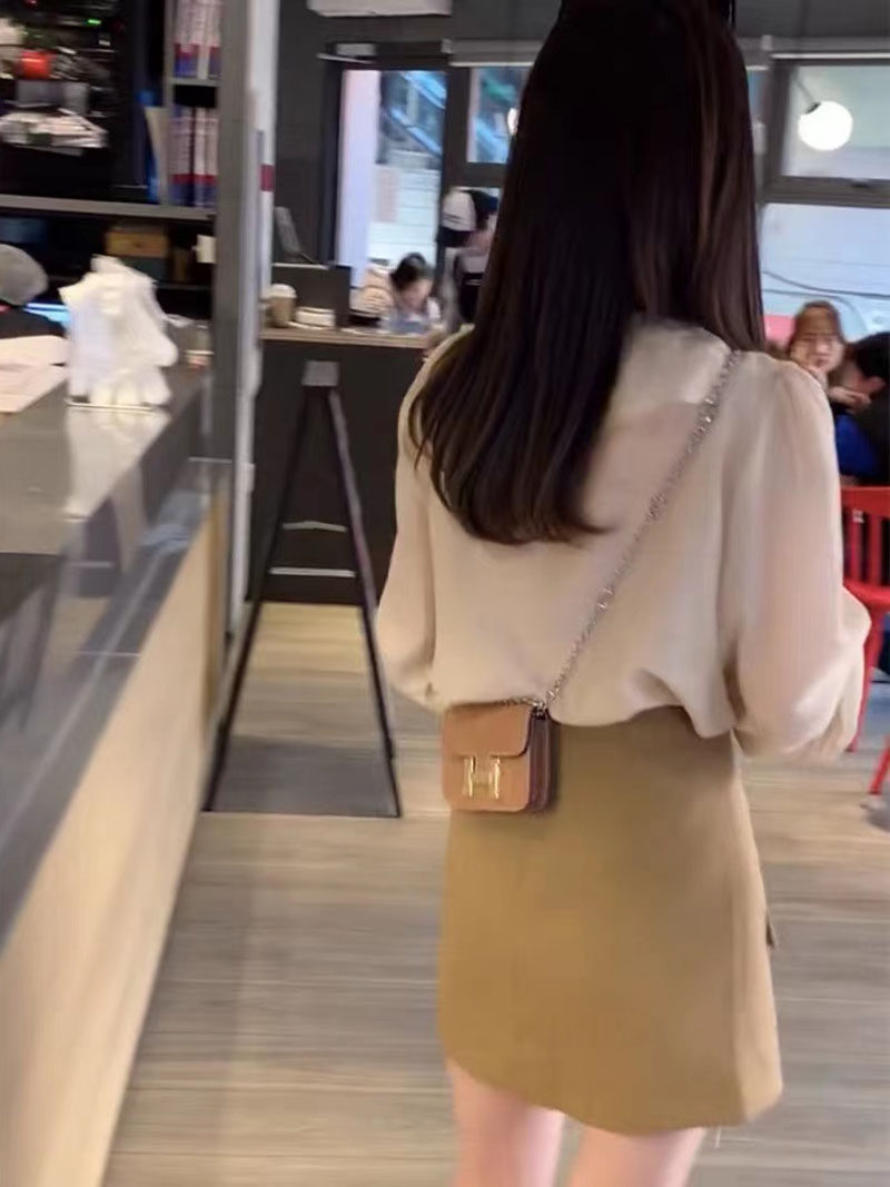 蕾丝v领泡泡袖女设计感小众小衫 芘魅蕾丝衫/雪纺衫