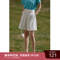 Solo Bouquet Bermuda High Waist Mid Pants Woman 2022 Summer New rear waist tightness Slim Middle Sewn Suit Shorts