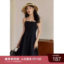 Solo bouquet Womens dress Herben Wind minimalist about 100 lap harness Lions dress Girl Summer new micro Fat mm Conspicuy Little Black Dress