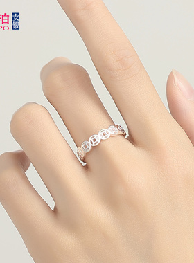 999足银钱币戒指女士纯银999