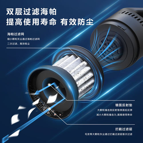 得力车载吸尘器车用无线充电汽车家用手持有线小型车内大功率 - 图1