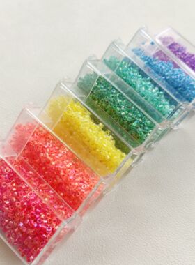 2mm染芯幻彩仿古董珠DIY材料辑珠珠绣串珠法绣手工diy饰品材料10g