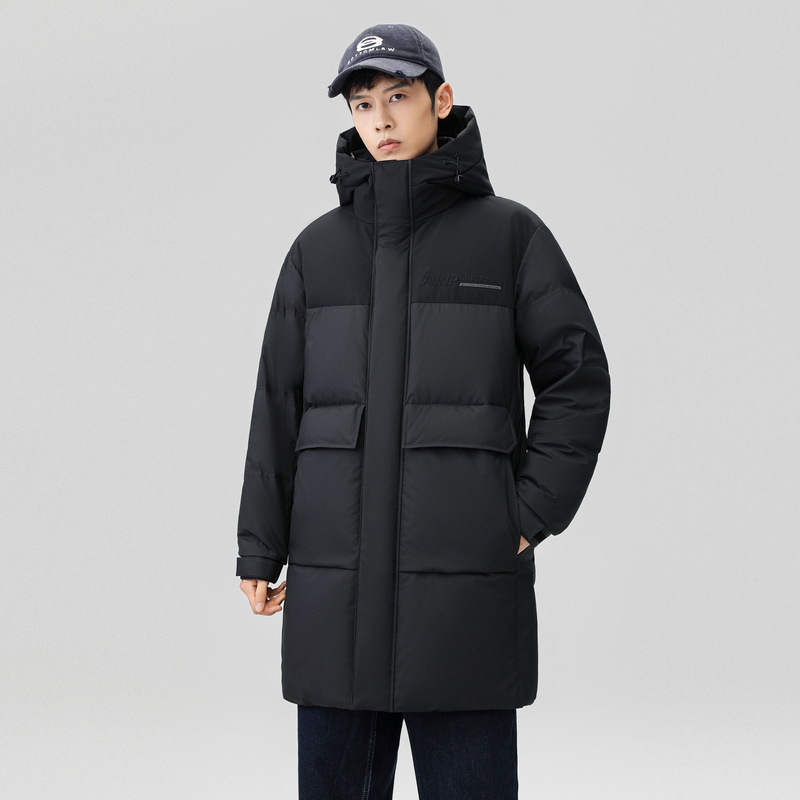 雪中飞2024冬男士中长款羽绒服工装防风经典百搭加厚抗寒大码外套