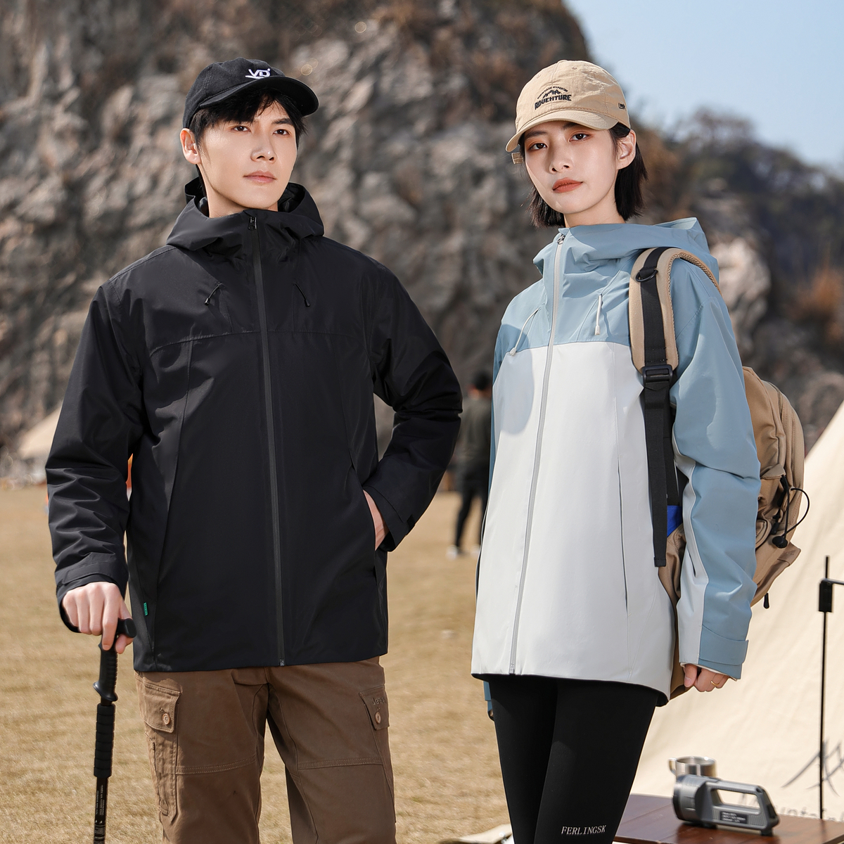 雪中飞2024冬新款男女款情侣三合一冲锋衣羽绒服户外运动防护