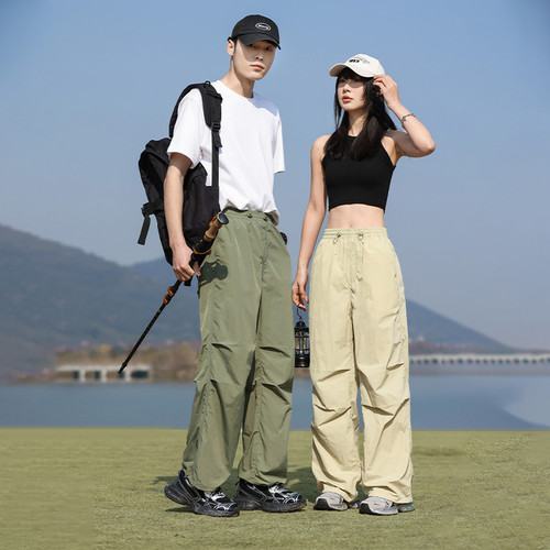 雪中飞2026开春新款男女抽绳直筒户外卡其工装裤防晒白色运动登山 - 图3
