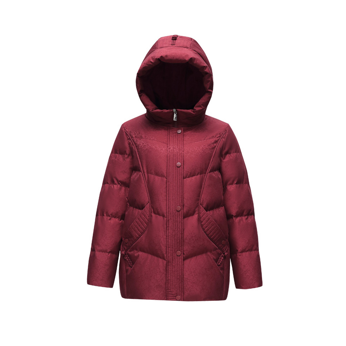 雪中飞2026夏新款女短款连帽羽绒服妈妈款中老年加厚宽松大码暖
