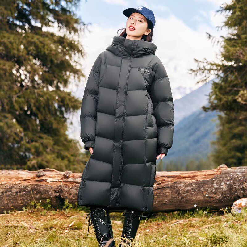 雪中飞25冬新款韩版大廓形女茧型长款羽绒服加厚宽松大码外套