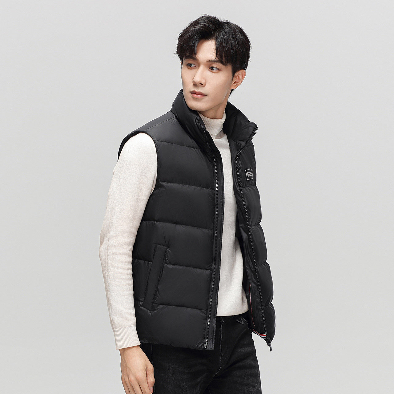 雪中飞冬新款冬季外穿轻薄立领羽绒马甲外套潮无袖坎肩男,淘宝优惠券,粉丝福利购,淘宝优惠卷