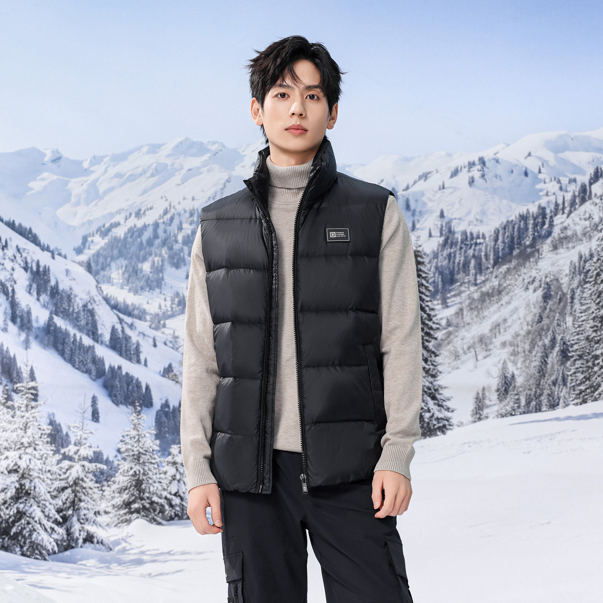 雪中飞2025冬新款冬季外穿轻薄立领羽绒马甲外套潮无袖坎肩男F,淘宝优惠券,粉丝福利购,淘宝优惠卷
