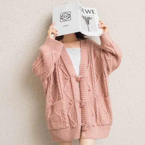 Осенний трикотажный кардиган, свитер, лонгслив, куртка, свободный крой