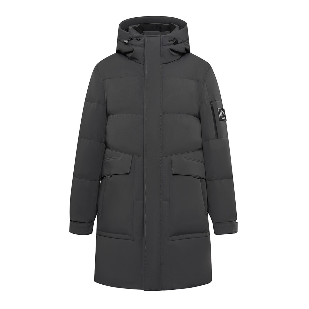 雪中飞秋冬新款时尚休闲舒适保暖连帽中长款男士羽绒服外套