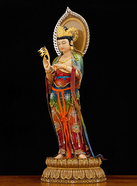 纯铜东林大佛西方三圣佛像摆件