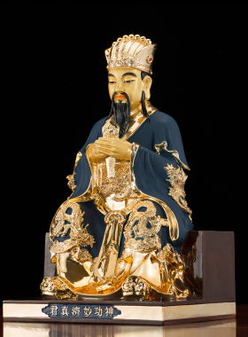 纯铜神功妙济真君许天师神像摆件