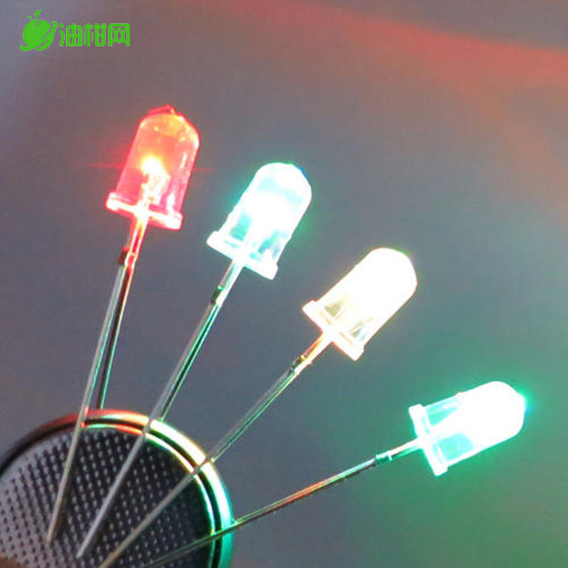 LED键盘灯珠发光二极管3mm5mm直插红绿黄蓝白色小灯泡diy元件包 - 图2