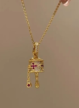 新款高级拨浪鼓招财项链