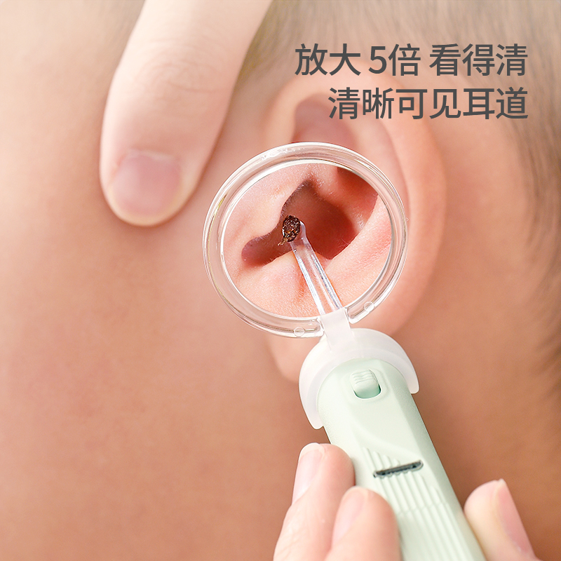 日本发光耳勺带放大镜宝宝耳勺可视掏耳勺挖耳勺带灯掏耳朵器-图0