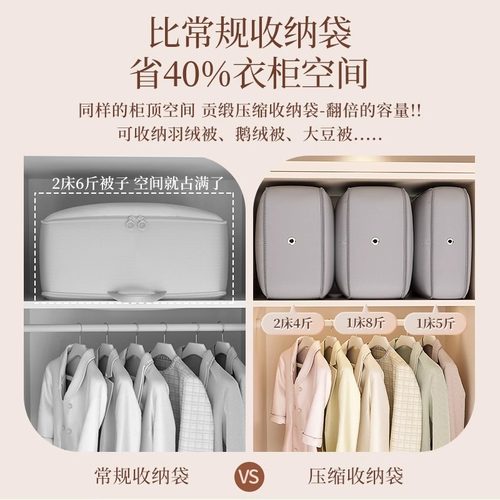 衣物真空压缩袋整理羽绒服蚕丝被行李箱便携出差旅行分装收纳神器 - 图3