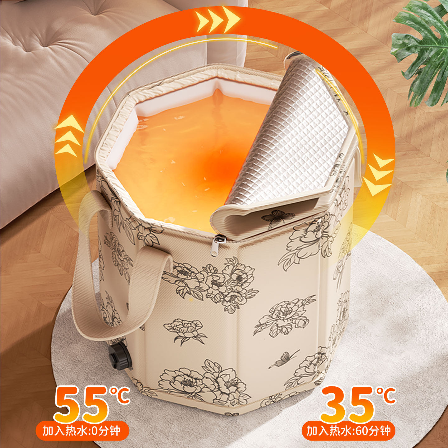 泡脚袋高深过小腿过膝可折叠家用熏蒸足浴盆养生专用加热保温恒温,淘宝优惠券,粉丝福利购,淘宝优惠卷