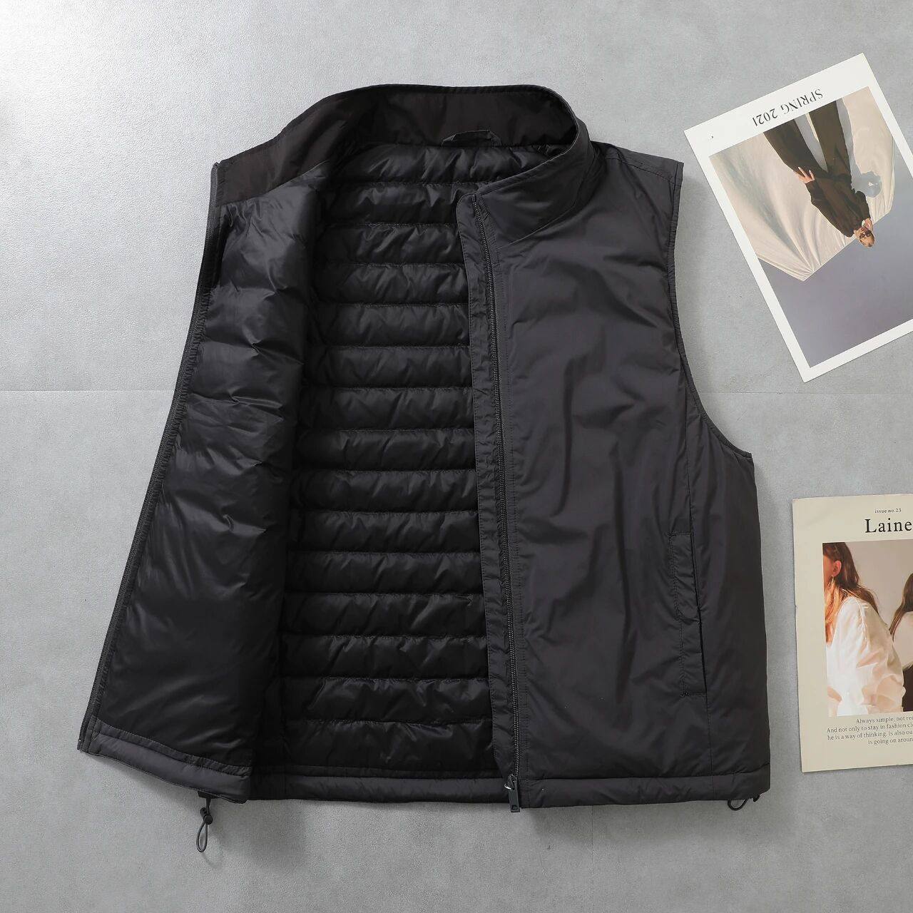 90白鸭绒 冬季男士分仓充绒轻薄款户外防风保暖立领羽绒马甲 背心,淘宝优惠券,粉丝福利购,淘宝优惠卷