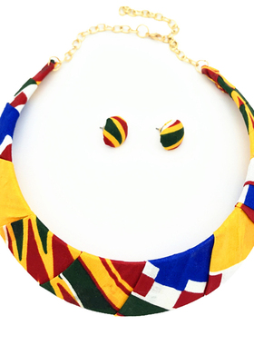 ins手工布编项圈非洲风情项链套装颈链african necklace women