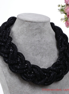 水晶石钻编织渐变女项链 crystals women necklace jewelry