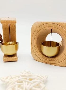 黄铜实木多巴胺门铃冰箱贴配件工艺品礼品铃铛风铃家居装饰品日式