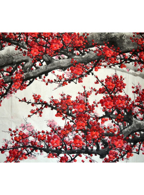国画梅花丈二纯手绘字画挂画装饰