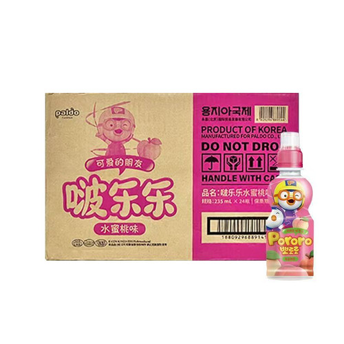 新日期韩国进口啵乐乐8种果味饮料儿童乳酸菌饮品整箱235ml*24瓶 - 图0