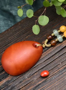 老蜜蜡编织绳平安扣吊坠毛衣项链二代仿蜜蜡小众长款卫衣链配饰品